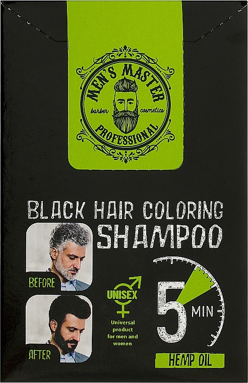 Окрашивающий шампунь для волос для камуфлирования седины - Men's Master Black Hair Coloring Shampoo