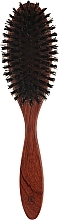 Гребінець з дерев'яною ручкою середній овальний з бубінги з посиленою щетиною кабана - 3ME Maestri Classic — фото N1