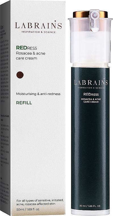 Крем для догляду за обличчям при розацеа та акне - Labrains Redress Rosacea & Acne Care Cream (запаска) — фото N2