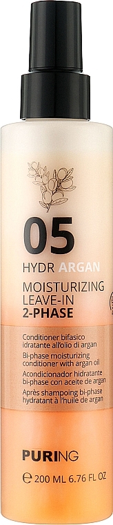 Двухфазный кондиционер с аргановым маслом - Puring Hydrargan Moisturizing Leave-In 2-Phase — фото N1