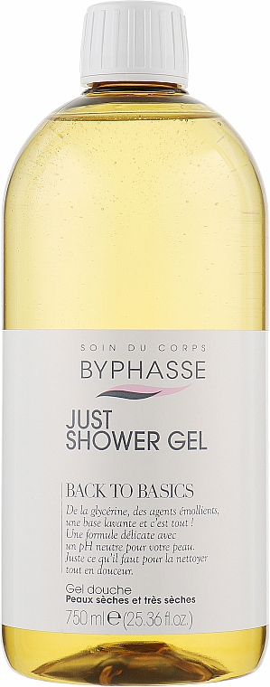 Гель для душа для сухой и очень сухой кожи - Byphasse Back To Basics Just Shower Gel Dry And Very Dry Skin 