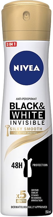 Антиперспірант "Чорне і Біле. Невидимий гладкий шовк" - NIVEA Black & White Invisible Silky Smooth Anti-Perspirant — фото N1
