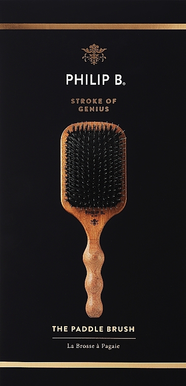Щетка для волос с натуральными и нейлоновыми щетинками - Philip B Paddle Hair Brush — фото N1