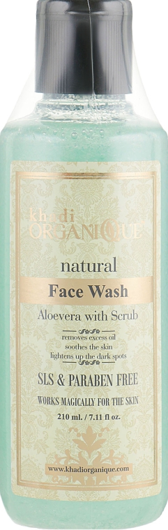 Натуральний антиакне гель для вмивання зі скрабом "Алое вера" без SLS і парабенів - Khadi Organique Aloevera Face Wash With Scrub