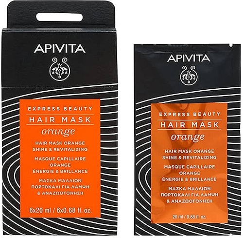 Маска відновлювальна з апельсином для блиску волосся - Apivita Shine & Revitalizing Hair Mask With Orange