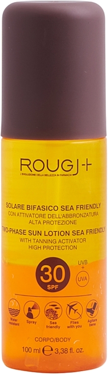 Двухфазный лосьон для загара SPF 30 - Rougj+ Two-Phase Sun Lotion High Protection With Tanning Activator SPF 30 — фото N1