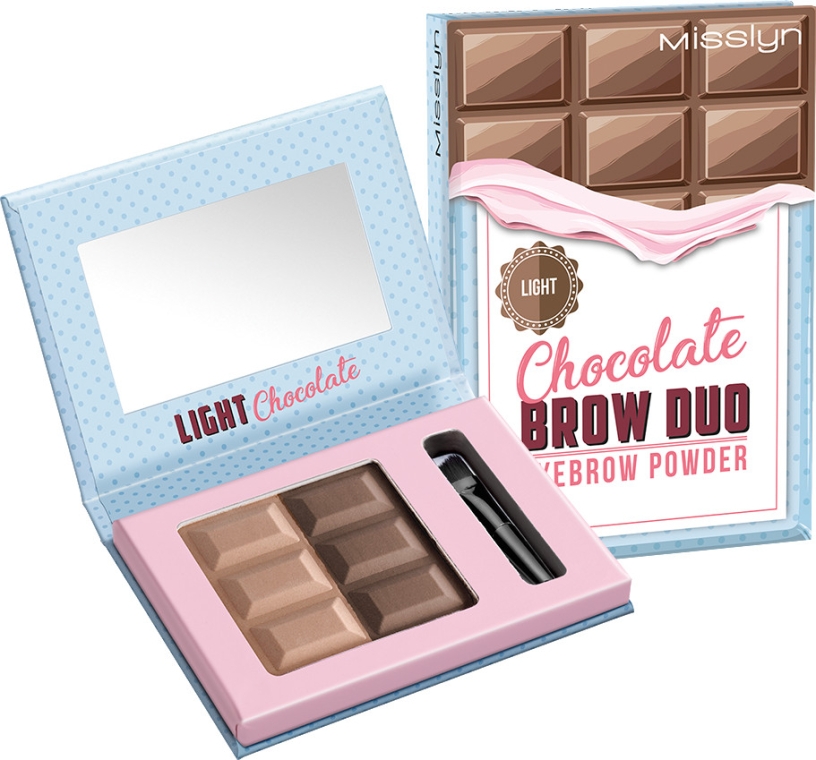 Пудра для бровей - Misslyn Chocolate Brow Duo Eyebrow Powder