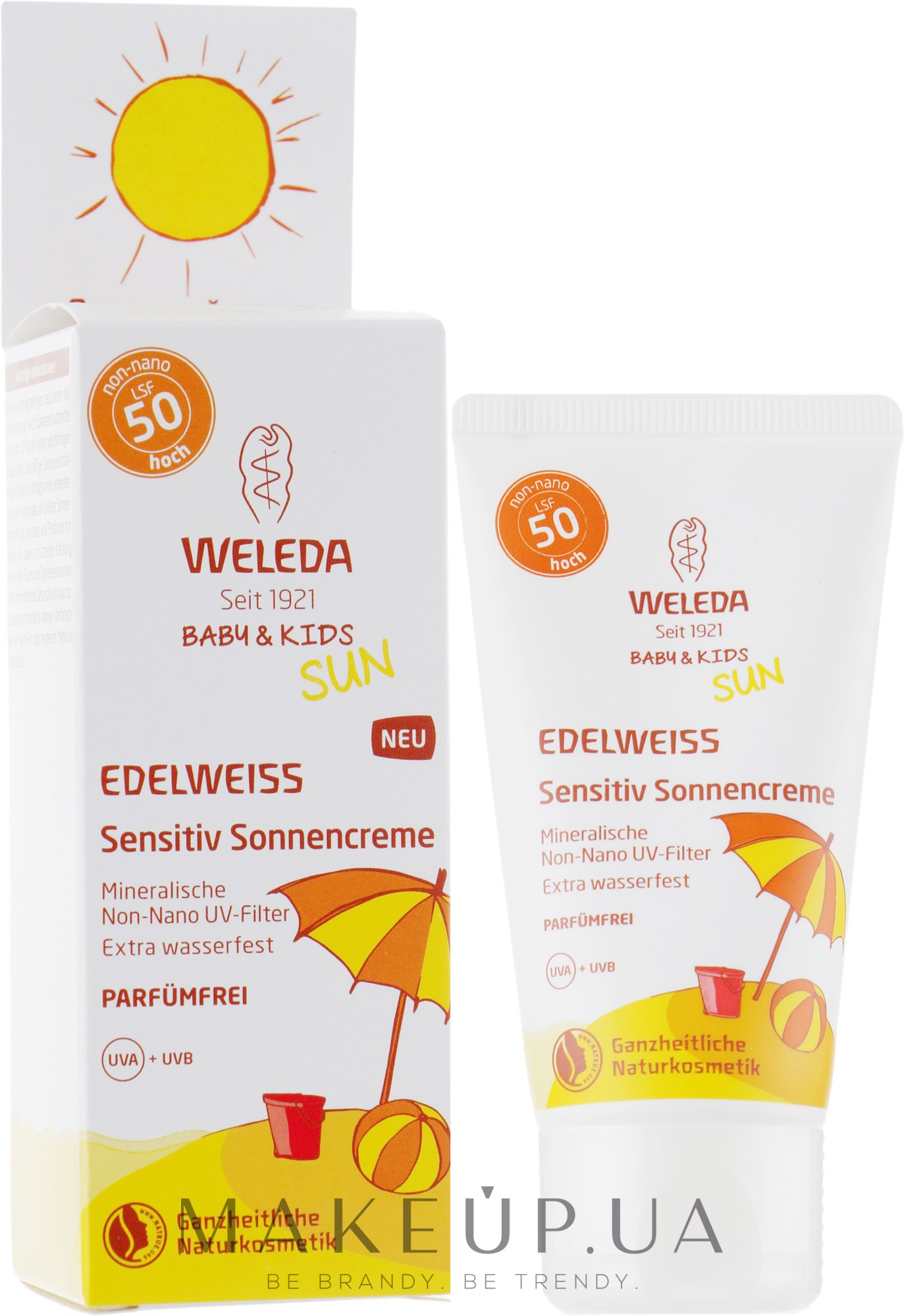 Weleda baby kids. Солнцезащитный Weleda SPF 50. Веледа солнцезащитный крем 50. Weleda Edelweiss SPF 50. Weleda крем солнцезащитный крем spf50.