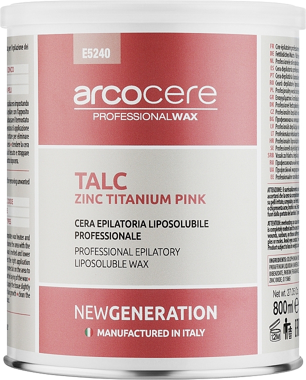 Воск в банке розовый с цинком - Arcocere New Generation Zink Titanium Pink — фото N2