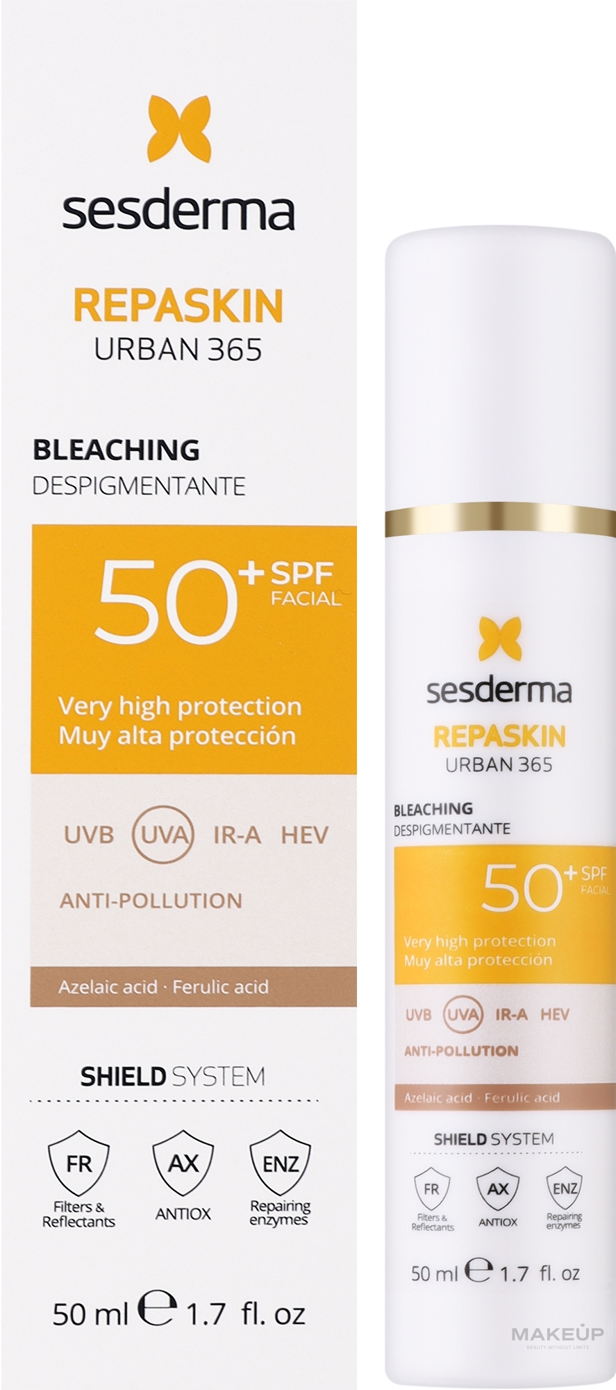 Солнцезащитный крем для лица с депигментирующим действием - Sesderma Repaskin Urban 365 Depigmenting SPF50+ — фото 50ml