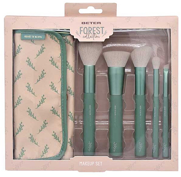 Набір пензлів для макіяжу, 5 шт. - Beter Forest Collection Brush Set — фото N1