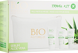 Парфумерія, косметика Набір - Phytorelax Laboratories Bio Sebum Aloe Vera (f/gel/40ml + ser/15ml + cr/gel/20ml + bag)