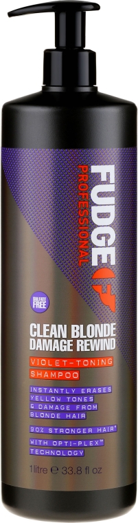 Тонирующий шампунь для волос - Fudge Clean Blonde Damage Rewind Shampoo — фото N2