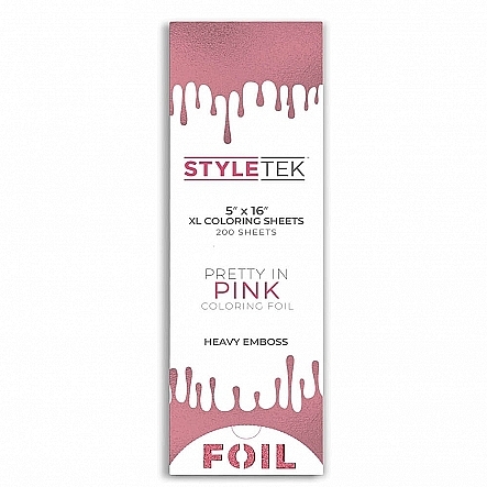 Фольга для волосся, 5x16, рожева, 200 штук - StyleTek — фото N1