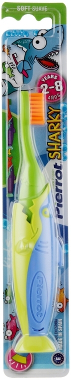 Дитяча зубна щітка "Акула", салатово-синя - Pierrot Kids Sharky Soft — фото N1
