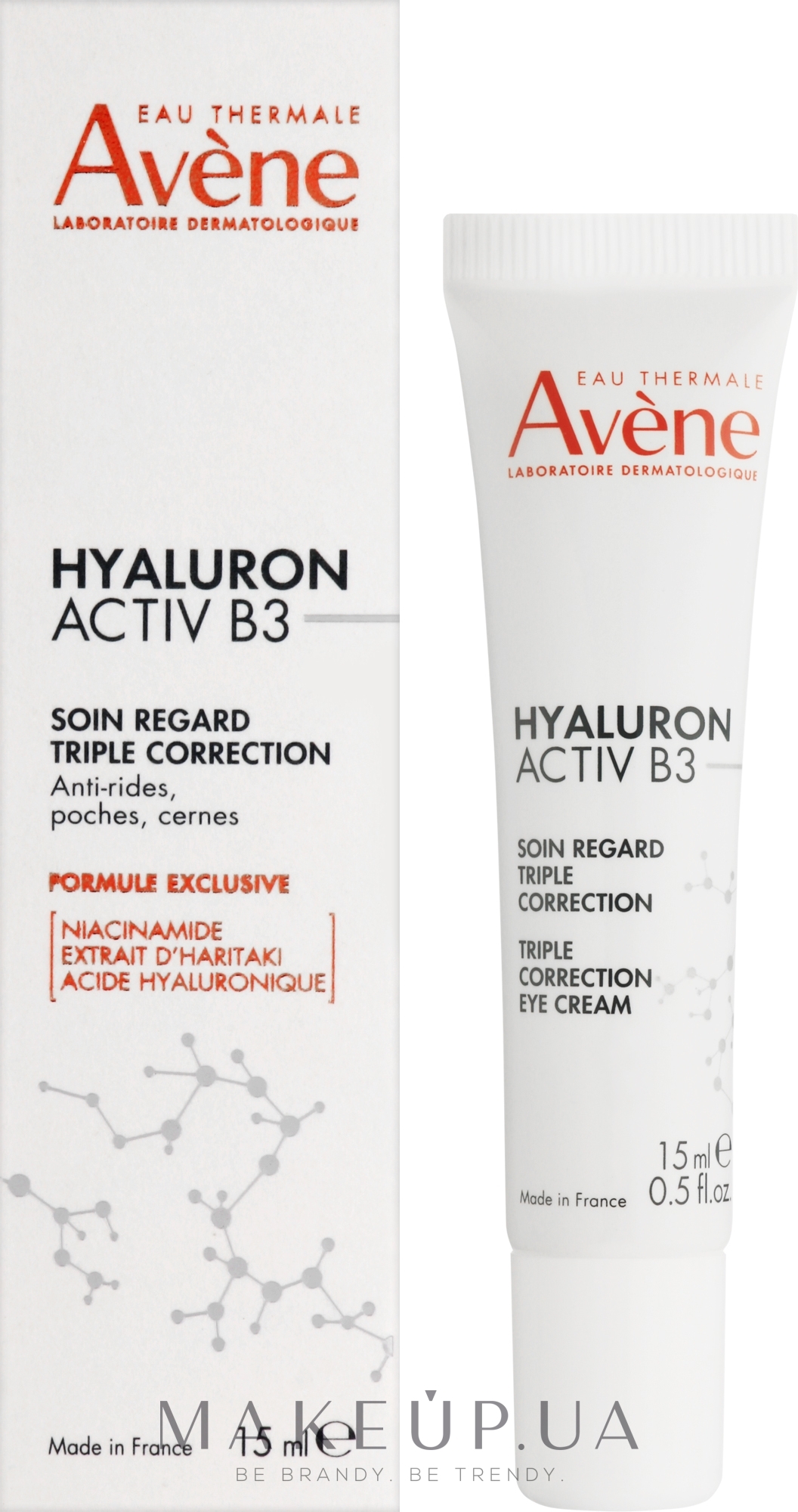 Крем для шкіри навколо очей - Avene Hyaluron Activ B3 Triple Correction Eye Cream — фото 15ml