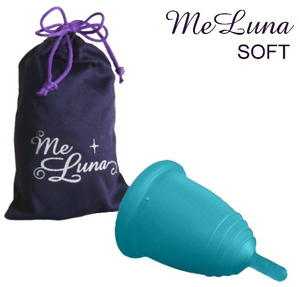 Менструальная чаша с ножкой, размер S, морская волна - MeLuna Sport Menstrual Cup Stem — фото N1