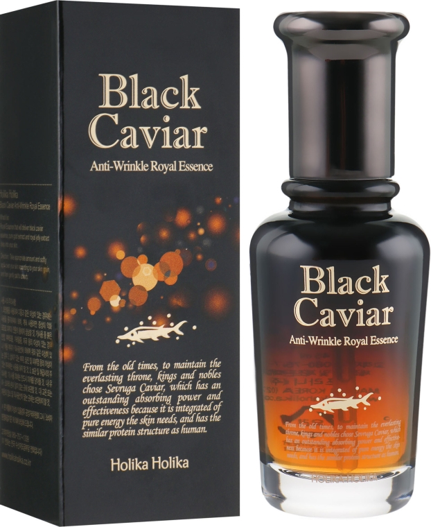 Есенція проти зморшок з екстрактом чорної ікри - Holika Holika Black Caviar Anti-Wrinkle Royal Essence