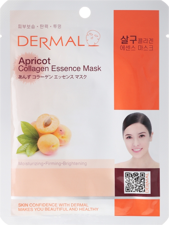 Маска з колагеном і екстрактом плодів абрикоса - Dermal Apricot Collagen Essence Mask — фото N1