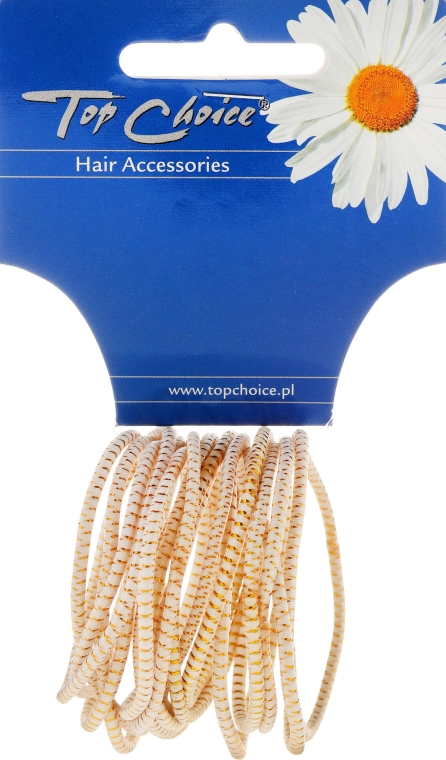 Резинки для волос "White Collection", белые, 18 шт - Top Choice — фото N1
