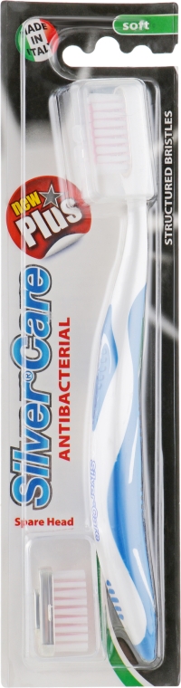 Зубна щітка Plus, м'яка, синя - Silver Care — фото N1