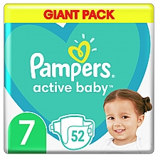 Подгузники Active Baby 7 (15 + кг), 52 шт. - Pampers — фото N1