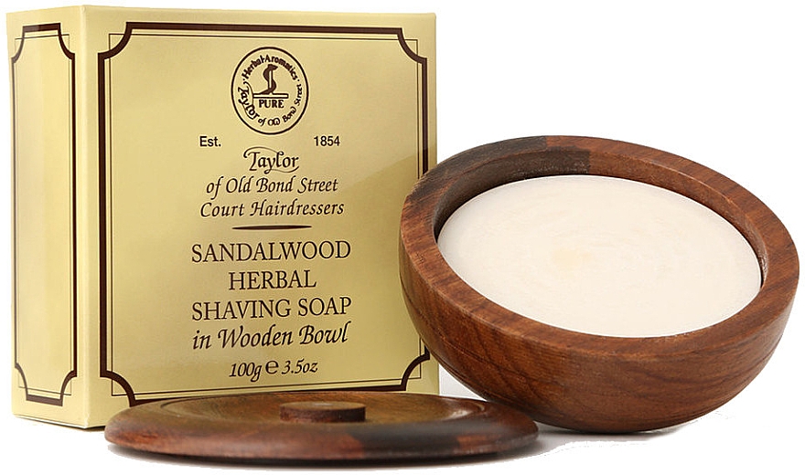 Мыло для бритья "Сандаловое дерево" - Taylor Of Old Bond Street Sandalwood Herbal Shaving Soap — фото N1
