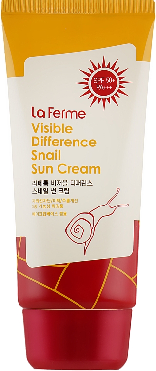 Солнцезащитный крем с экстрактом улитки SPF50+ - Farmstay Visible Difference Snail Sun Cream — фото N2
