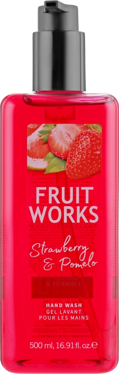 Мыло для рук "Клубника и помело" - Grace Cole Fruit Works Hand Wash Strawberry & Pomelo — фото N1