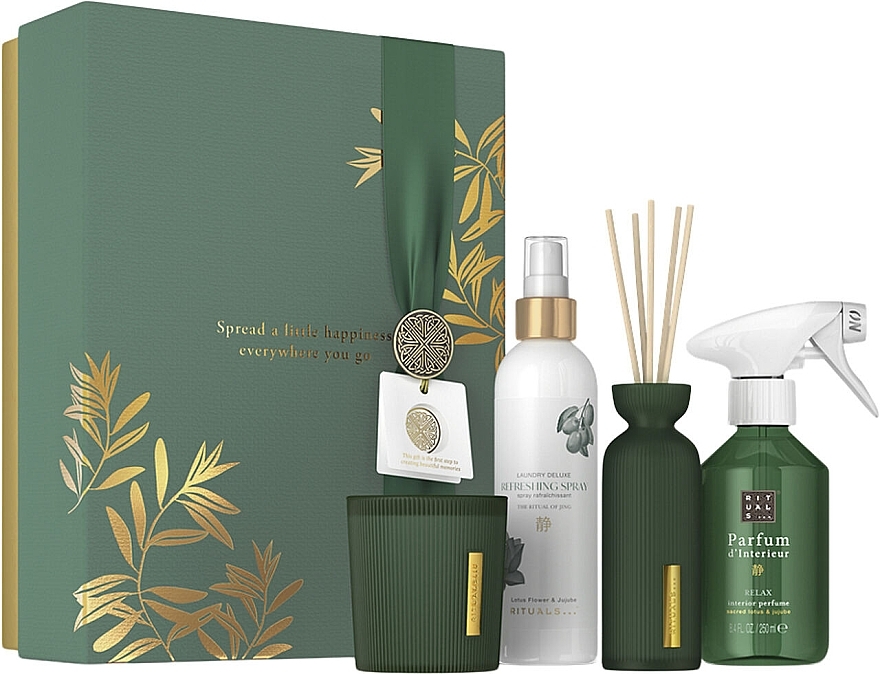 Набір - Rituals The Ritual Of Jing Large Gift Set 2024 (spray/250ml+h/spray/250ml+diffuser/70ml+candle/140g) — фото N1