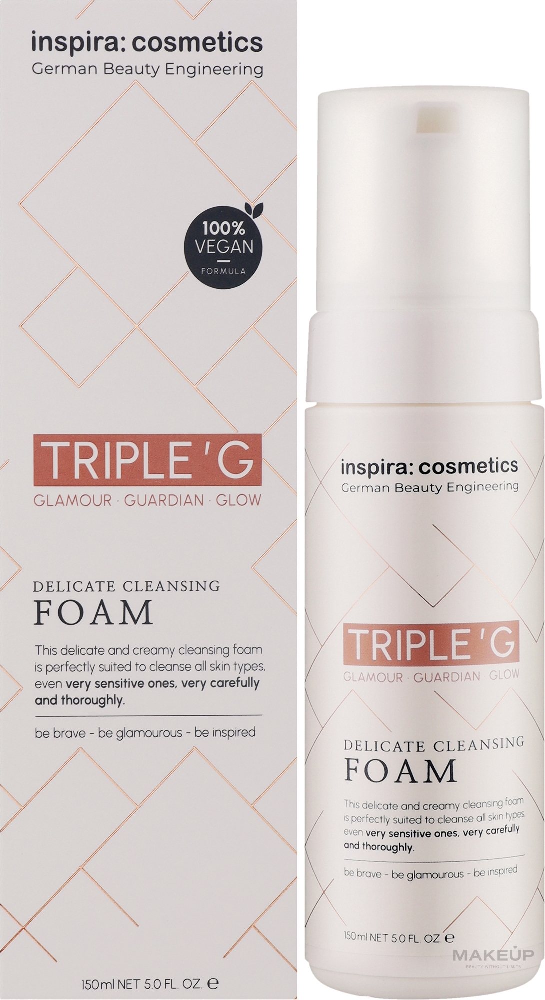 Делікатна очищувальна пінка - Inspira:cosmetics Triple G Delicate Cleansing Foam — фото 150ml