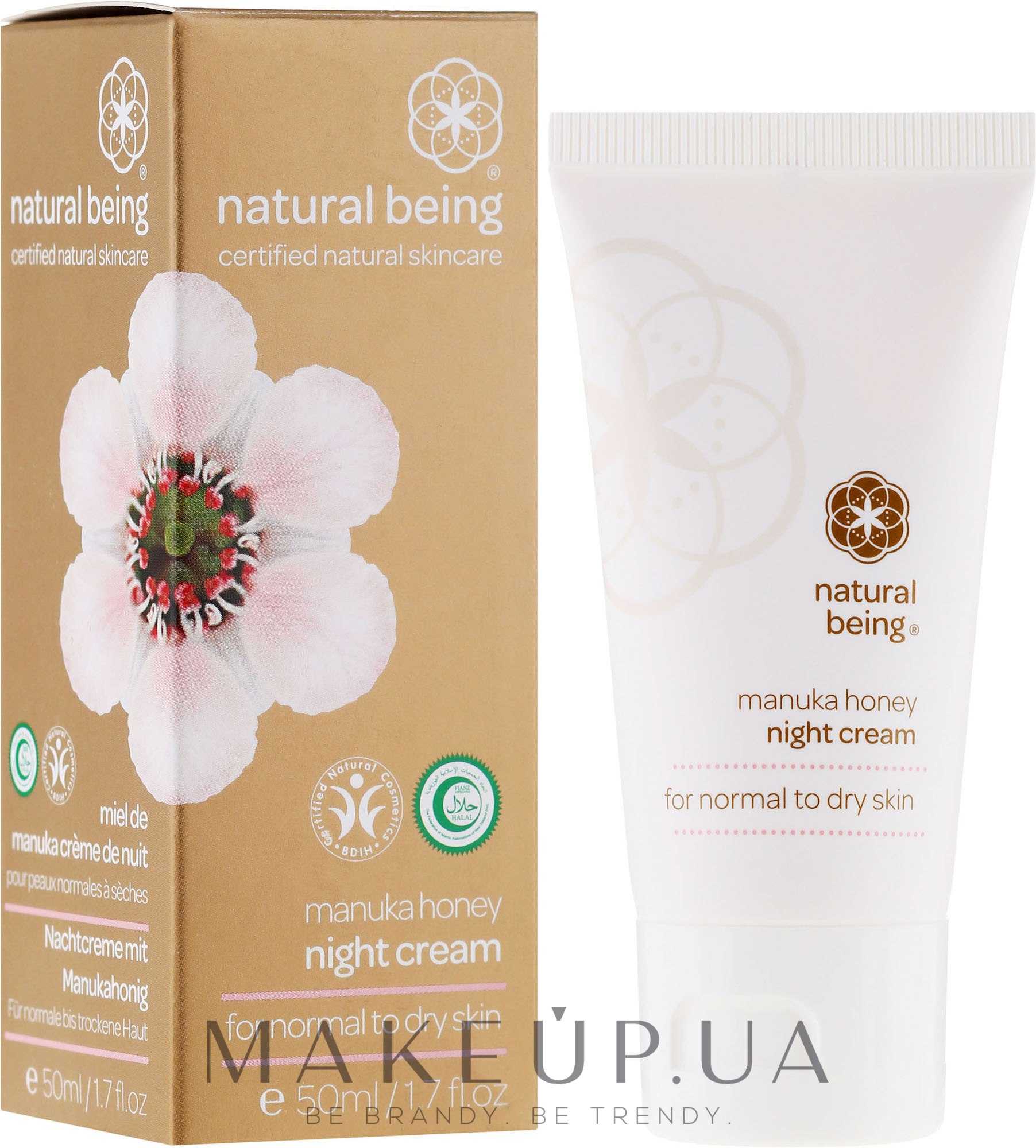 Крем для лица, для нормальной и сухой кожи - Natural Being Manuka Honey Night Cream — фото 50ml