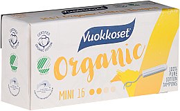 Парфумерія, косметика Тампони міні, органічні, без аплікатора, 16 шт - Vuokkoset Organic Mini Tampons