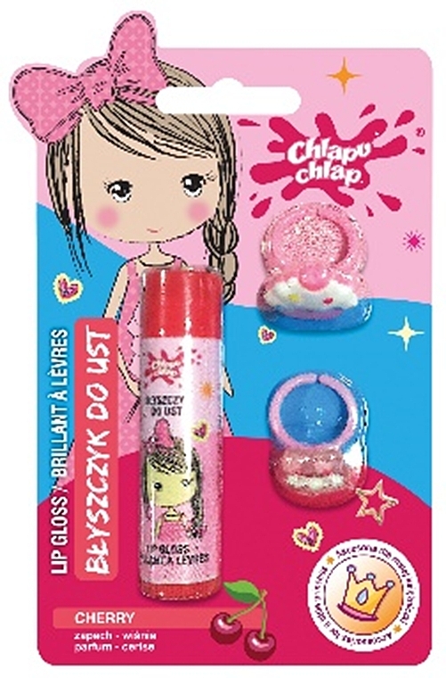 Блиск для губ з ароматом вишні, з каблучками - Chlapu Chlap Lip Gloss Cherry — фото N1