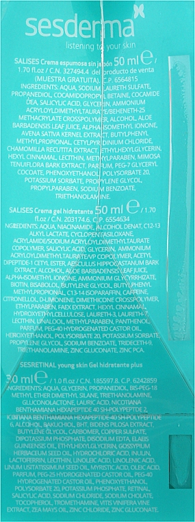 Набор - Sesderma Laboratories Salises Pack Antiacne (f/foam/50ml + f/cr/gel/50ml + f/cr/30ml) — фото N3