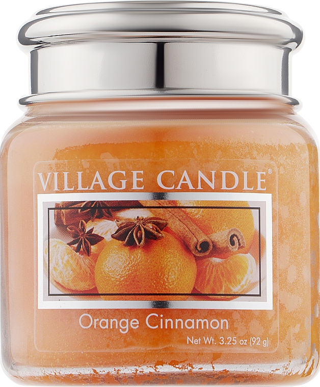 Ароматична свічка в банці "Апельсин і кориця" - Village Candle Orange Cinnamon — фото N1