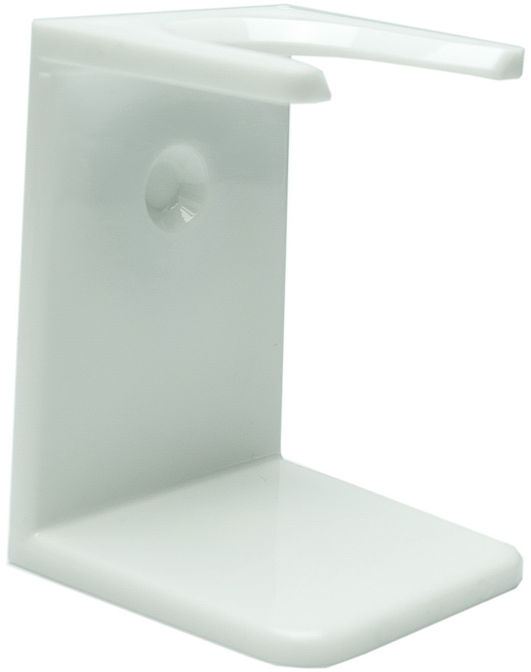 Подставка для помазка, белая - Golddachs Plastic White Shaving Brush Stand — фото N1