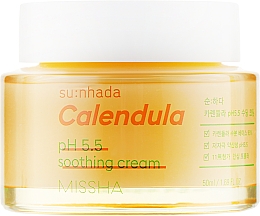Духи, Парфюмерия, косметика Успокаивающий крем "Календула" для чувствительной кожи лица - Missha Su:Nhada Calendula pH 5.5 Soothing Cream