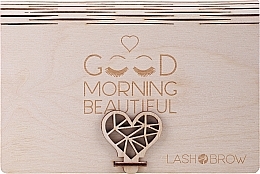 Духи, Парфюмерия, косметика Подарочный набор (розовый чехол) - Lash Brow Good Morning Beautiful (roller/1pcs + guasha/1pcs + oil/essence/11ml + box)