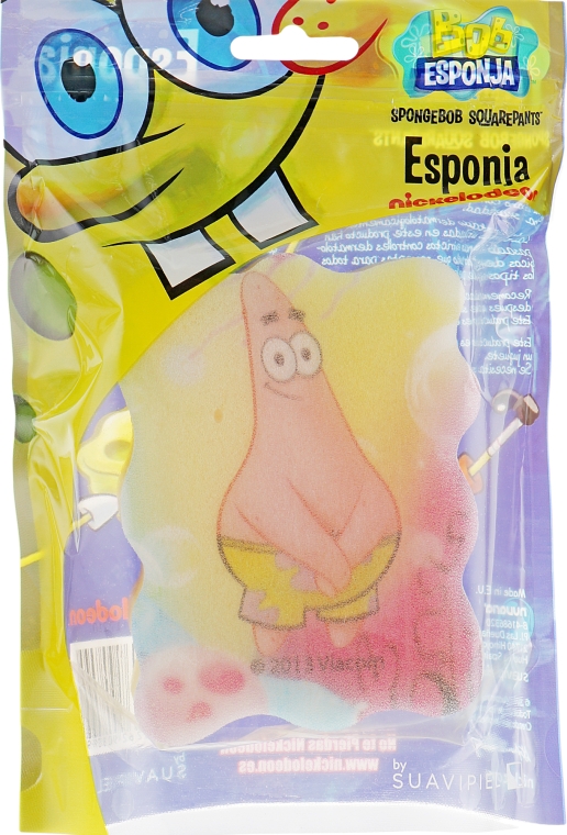 Мочалка банная детская "Спанч Боб", Патрик - Suavipiel Sponge Bob Bath Sponge — фото N1