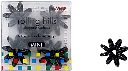 Мини резинка-кольцо для волос, черная - Rolling Hills 5 Traceless Hair Rings Mini Black — фото N1