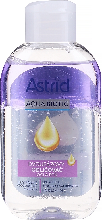 Двухфазное средство для снятия макияжа с глаз и губ - Astrid Aqua Biotic Two-Phase Makeup Remover Eyes And Lips — фото N1