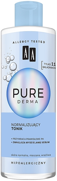 Нормалізувальний тонік для обличчя - AA Pure Derma — фото N1
