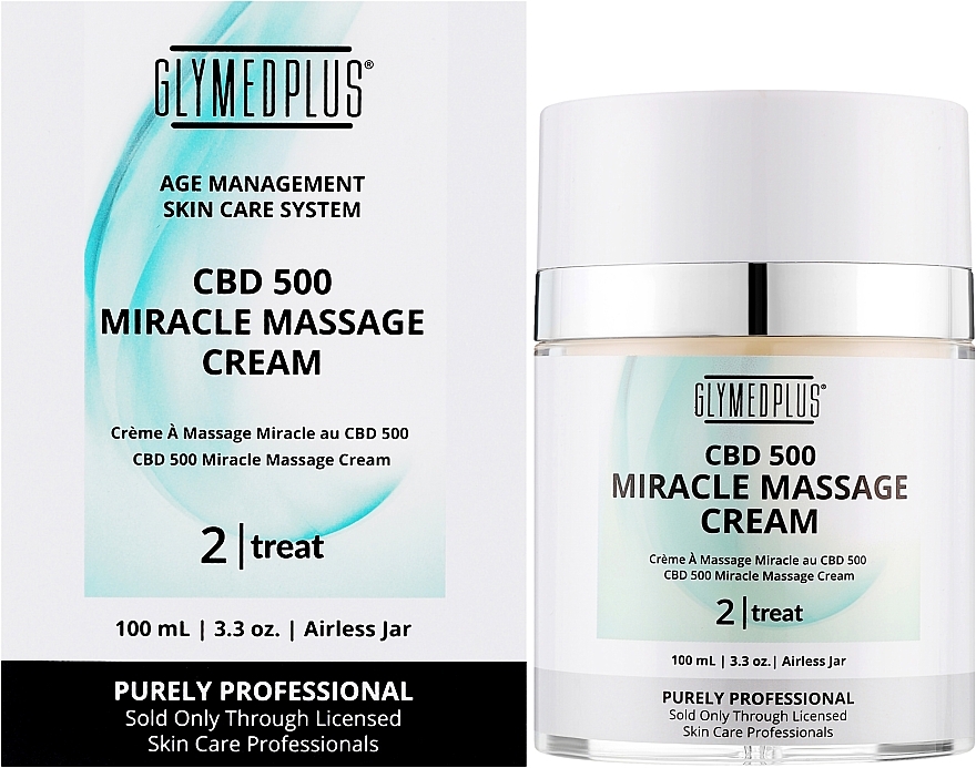 Масажний крем для обличчя й тіла, омолоджувальний - GlyMed Plus CBD 500 Miracle Massage Cream — фото N2