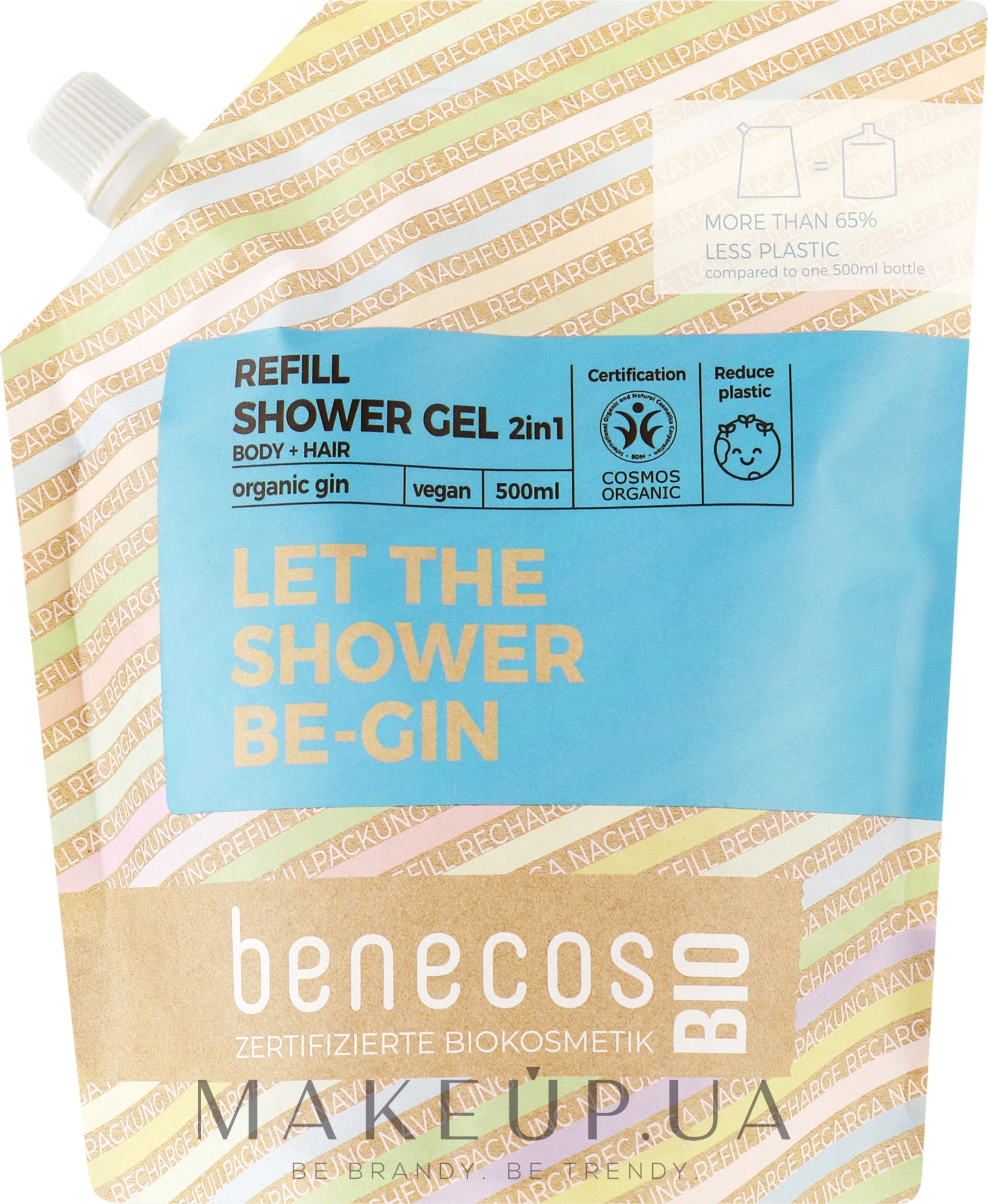 Гель для душа 2в1 - Benecos Shower Gel and Shampoo Organic Gin (сменный блок) — фото 500ml