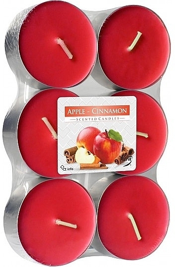 Набір чайних свічок "Яблуко з корицею" - Bispol Apple Cinnamon Maxi Scented Candles — фото N1