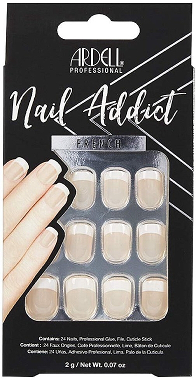 Набор накладных ногтей - Ardell Nail Addict Artifical Nail Set Classic French — фото N1