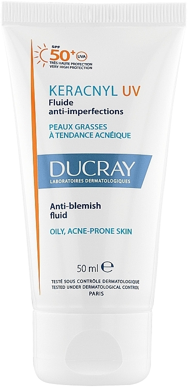 Солнцезащитный флюид для лица - Ducray Keracnyl UV Anti Blemish Fluid SPF50+