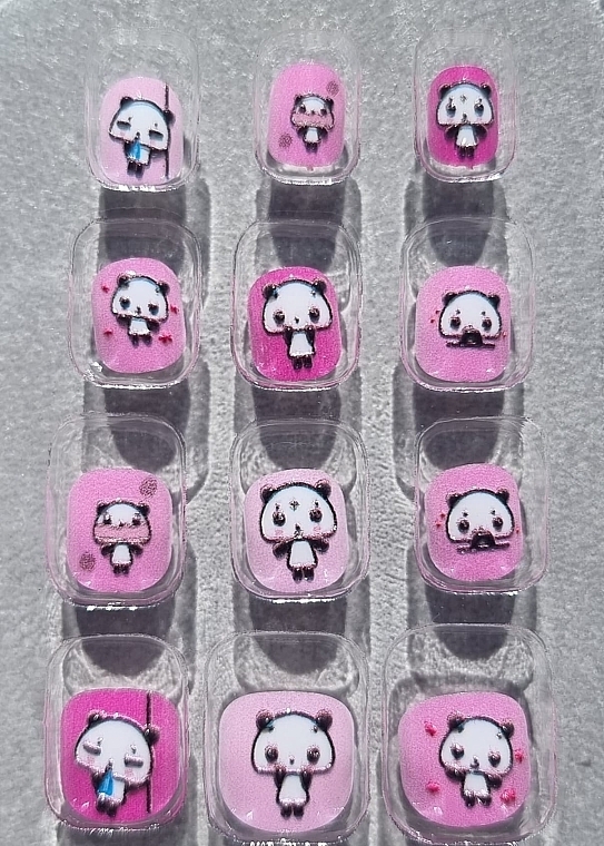 Накладные самоклеящиеся ногти для детей "Панда", 981 - Deni Carte Tipsy Kids  — фото N3