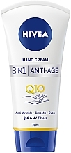 Крем для рук 3в1 "Антивіковий" - NIVEA Q10 3in1 Anti-Age Hand Cream — фото N1